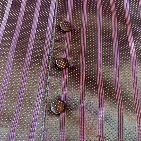 Tux vest dark purple vertical stripes and tiny polka dots - small- med - Picture 1 of 4